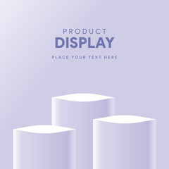 Square Shape Soft Gradient Three Podium Background for Product Display