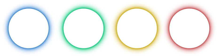 Collection of neon colorful rectangle frame glow light border rounded corners laser beam outline empty transparent background design abstract bright glow edge template effect design png