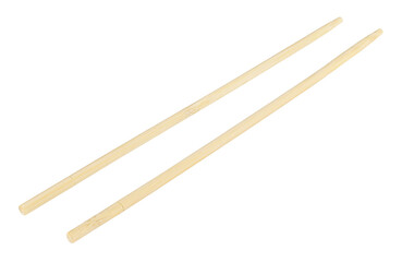Bamboo wooden chopsticks isolated on a transparent background. Full depth of field. PNG.