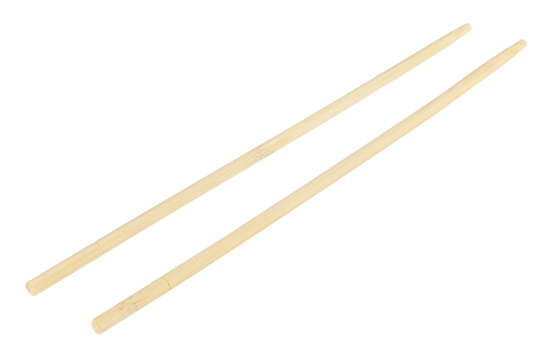 Bamboo wooden chopsticks isolated on a transparent background. Full depth of field. PNG.