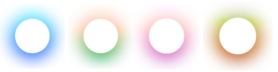 Collection of neon colorful rectangle frame glow light border rounded corners laser beam outline empty transparent background design abstract bright glow edge template effect design png