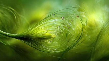 Abstract Closeup Green Plant Detail