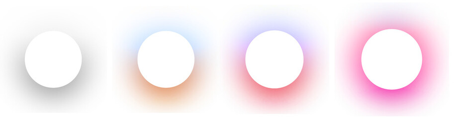 Collection of neon colorful rectangle frame glow light border rounded corners laser beam outline empty transparent background design abstract bright glow edge template effect design png