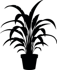 Silhouette houseplant in pot