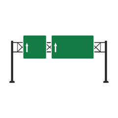 Obraz premium Blank Double Green Highway Overhead Sign with Arrows Template