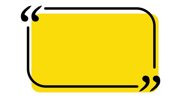 Empty quote speech bubbles yellow color isolated on white background, quote bubbles and text box