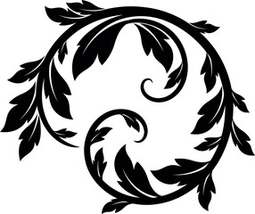 Obraz premium Black baroque swirl ornament vector