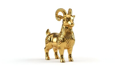Chinese Zodiac Goat Figurine Golden Symbol of Fortune and Prosperity
