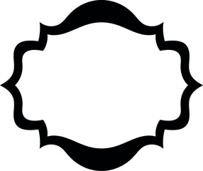 Ornate black label frame vintage decorative border