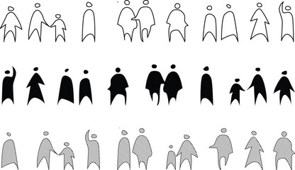 Architectural People Sketch, Hand sketch different styles. Perfect for architectural plans, elevation, infographics, websites, or presentations needing simple, impactful human representations.