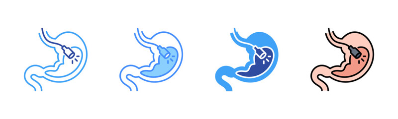 Obraz premium Endoscopy Icon, Multi Styles Icon Set