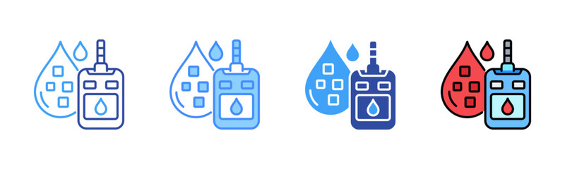 Glucose Icon, Multi Styles Icon Set