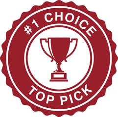 1 choice top pick trophy seal award badge stamp