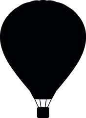 Black hot air balloon silhouette icon