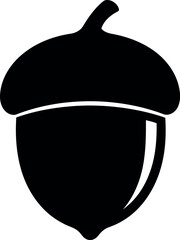 Black acorn silhouette icon
