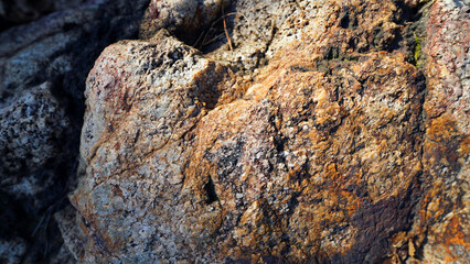 Raw iron ore with rugged texture captured in mining environment