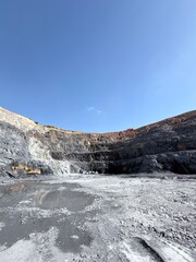 Open-pit Mining Gold under clear sky