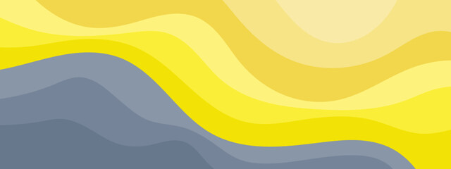 Abstract wavy yellow and gray background