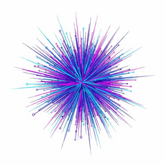 Fototapeta premium Energetic Burst of Abstract Technological Particles Showcasing Digital Innovation and Data Streams