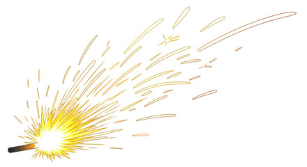 Obraz premium Bright sparks flying from a detonator or fuse, suggesting celebration or danger