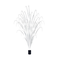 Fototapeta premium Stylized grayscale firework fountain erupting in a shower of light on a white background