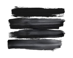 Four horizontal thick brush strokes display varying shades of dark gray and black on a white background.