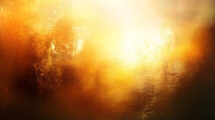Intense bright light illuminates a textured metallic surface with warm tones