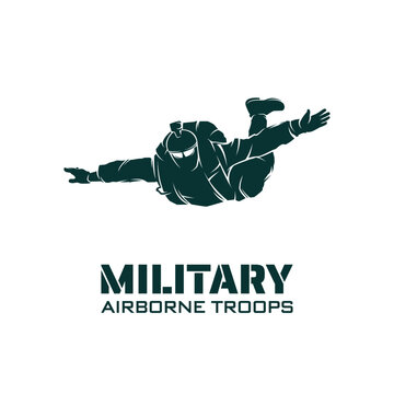 Airborne Troops National Day Logo design. Military paratrooper Illustration Graphic Design Vector
