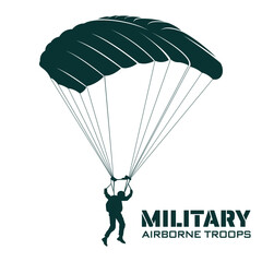 Airborne Troops National Day Logo design. Military paratrooper Illustration Graphic Design Vector