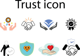 Set of trust and agreement icon collection