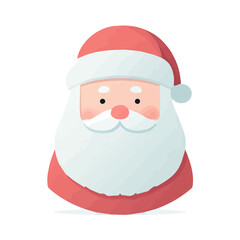 Santa Claus flat vector illustration in a modern and simple 2D style, placed on a white background.