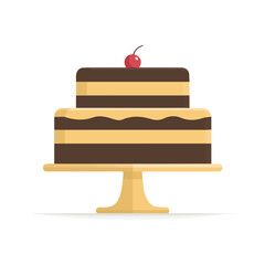 Torte flat vector illustration in a modern and simple 2D style, placed on a white background.