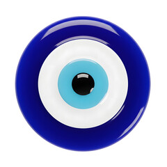Traditional turkish evil eye charm isolated on transparent background