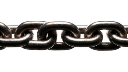 A rusty metal chain isolated on transparent background