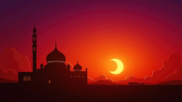 Amber prayer beads tasbih with golden crescent moon charm and tassel closeup on wooden surface, spiritual islamic accessory, concept of ramadan kareem, eid mubarak, muslim meditation