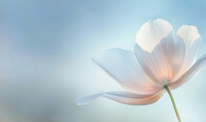 Fototapeta premium This image features a single flower with a delicate light pink center.