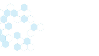 Abstract blue hexagon banner background.