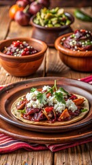 Traditional Oaxacan Garnachas on Clay Plate