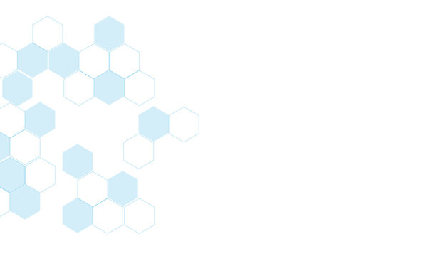 Abstract blue hexagon banner background.