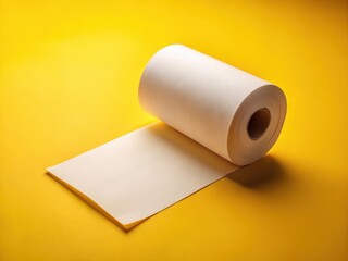 Fototapeta premium Paper Roll On Yellow Background