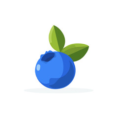 Modern flat 2D vector illustration of a Blueberry, minimal design style on a white background.