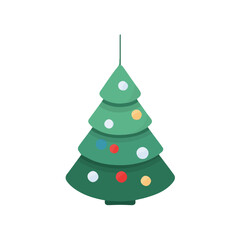 2D minimalist flat vector of a Christmas Tree Ornaments, contemporary clean design isolated on white.