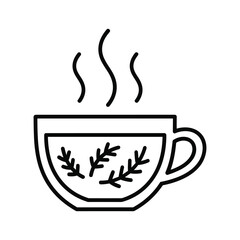 Steaming Herbal Tea in a Cup Icon