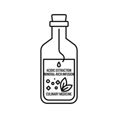 Acidic Extraction Mineral-Rich Infusion Culinary Medicine Bottle Line Icon
