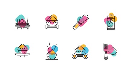Celebrate Holi with vibrant colors and festive icons, a colorful splash of tradition, joyful festival, spiritual celebration, perfect for holiday designs, and cultural events