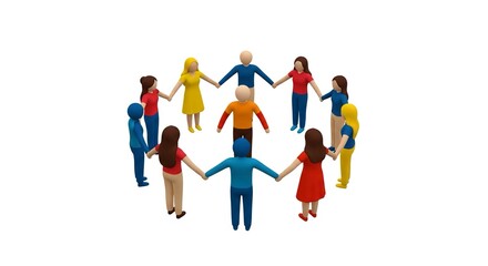 Diverse team holding hands in unity forming circle, promoting teamwork and collaboration for business success, symbolizing connection and togetherness in modern global network