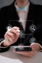 Programmer work bringing new technology innovation ai artificial intelligence workflow automation flowchart system diagram algorithm into business project management improve efficiency productivity