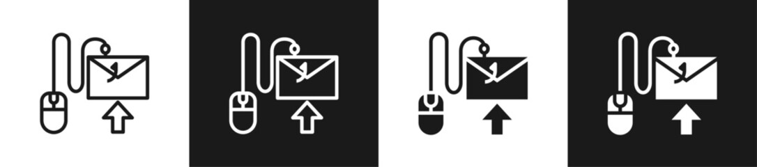 Clickbait Line N Glyph Style In White And Black Background