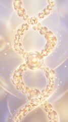 An artistic depiction of a double helix structure, representing the essence of life and genetic information in a bright and appealing style.