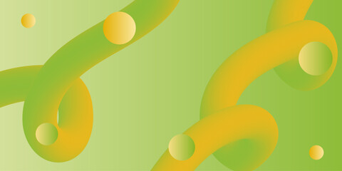 Obraz premium Abstract background with gradient colorful motion twisted liquid line shape. Green, yellow 3d effect fluid flow wave. Vector illustration